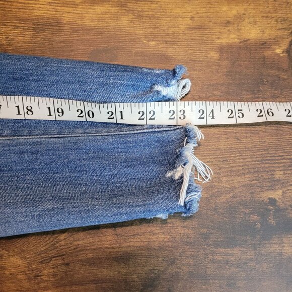 J Crew Jeans 27 P Slim Broken In Boyfriend Mid Rise Ripped Medium Light Wash - Picture 10 of 12